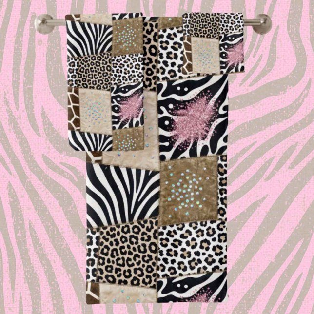 Conjunto de Toalhas com Estampa de Animal Africano (Criador carregado)