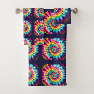 Conjunto de Toalhas com Estampa Tie Dye Psicodélic
