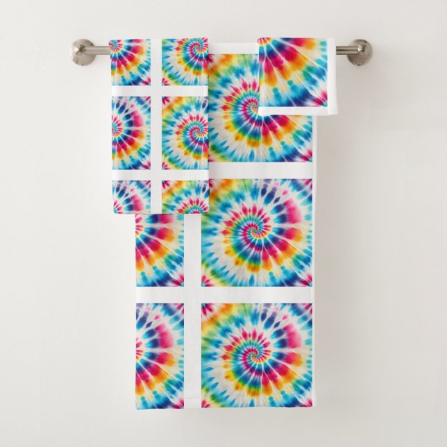 Conjunto de Toalhas com Estampa Tie Dye Psicodélic (Insitu)