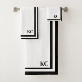 Conjunto de Toalhas com Fronteira de Hotel - Letra