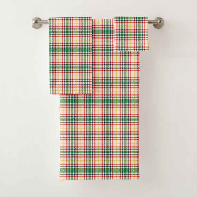 Conjunto de toalhas com padrão xadrez vibrante (Criador carregado)