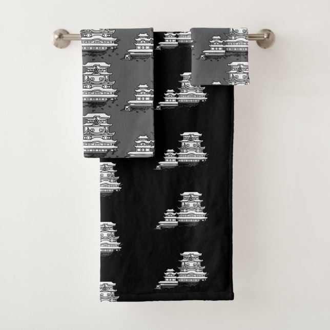 Conjunto De Toalhas Combinação Preto e Cinza Exótico Lar  (Insitu)