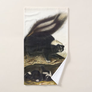 Conjunto De Toalhas Common American Skunk, Striped Skunk, por Audubon