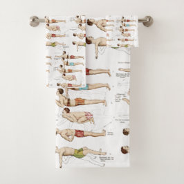 Conjunto De Toalhas Como nadar a lição francesa engraçada da natação