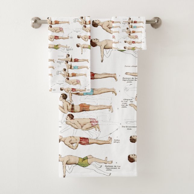 Conjunto De Toalhas Como nadar a lição francesa engraçada da natação (Insitu)