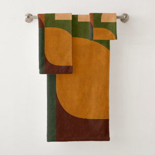 Conjunto De Toalhas Composição Abstrata Moderno de Meados do Século
