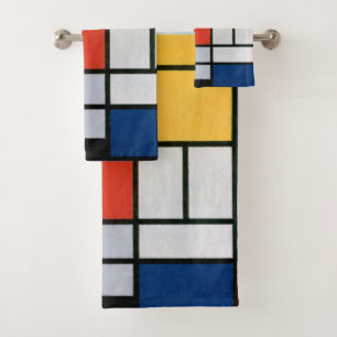 Conjunto De Toalhas Composição Abstrata Vintage por Piet Mondrian