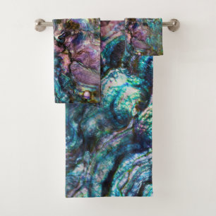 Conjunto De Toalhas Concha de Abalone Íris Arco-Íris