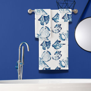 Conjunto De Toalhas concha de água do oceano azul do Índico Costeiro