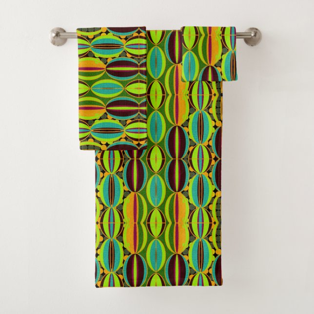 Conjunto De Toalhas Conchas Afrocentricas Geométricas (Insitu)