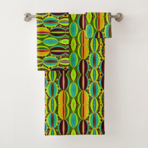 Conjunto De Toalhas Conchas Cowrie Geométricas Afrocentradas