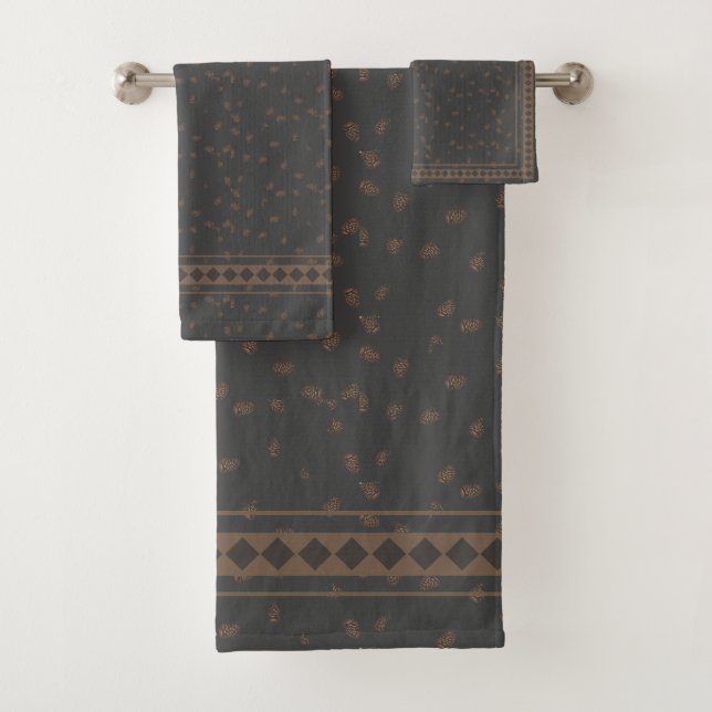 Conjunto De Toalhas Cones dos cervos & do pinho do inverno (Insitu)