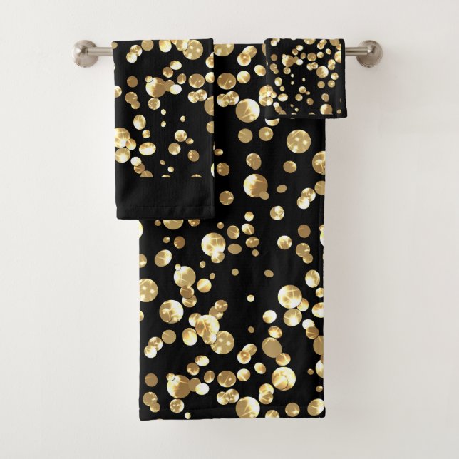 Conjunto De Toalhas confete Dourado (Insitu)