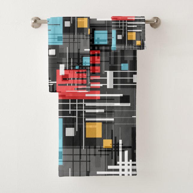 Conjunto De Toalhas Cons revestidos de formas geométricas abstrato mod (Insitu)