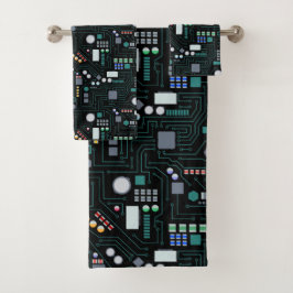 Conjunto De Toalhas Conselho de circuito de computador - Início Decor