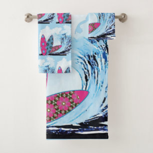 Conjunto De Toalhas conselhos e ondas surfs