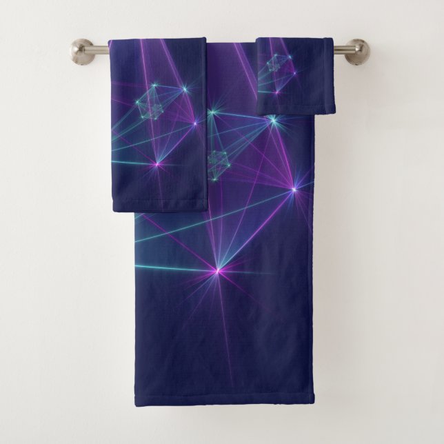 Conjunto De Toalhas Constelação, Arte Fractal Fantasia Abstrata (Insitu)