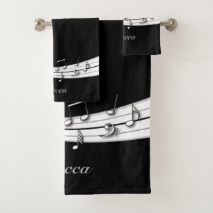 Conjunto De Toalhas Contagem preto e branco cinzenta das notas