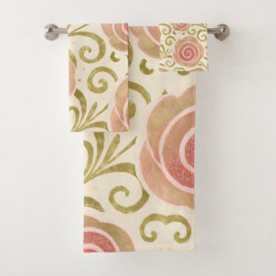 Conjunto De Toalhas Conto de Fadas Rosa e Dourado Rosas Princesa Livro