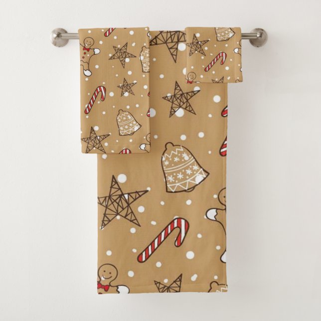 Conjunto De Toalhas Cookies De Natal E Canas Doces (Insitu)