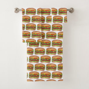 Conjunto De Toalhas Cookout Hamburger Burger Cheeseburger Comida rápid