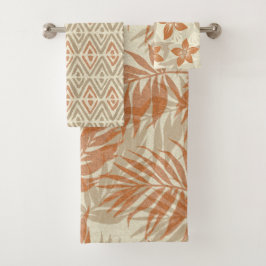 Conjunto De Toalhas Coordenadas Tropicais De Spa - Coordenadas De Folh