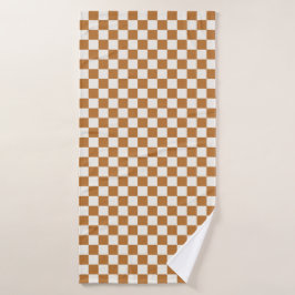Conjunto De Toalhas Copper and eggshell checkerboard pattern