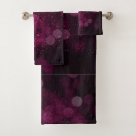 Conjunto De Toalhas Cor Abstrato Vermelha Moderna