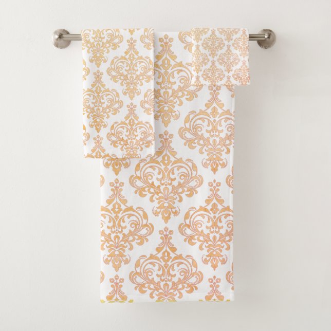 Conjunto De Toalhas Cor damasco Real Elegante Gregosa (Insitu)
