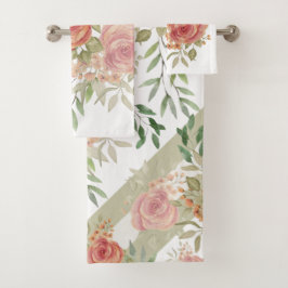 Conjunto De Toalhas Cor De Água Da Leve Laranja E Rosas Leves