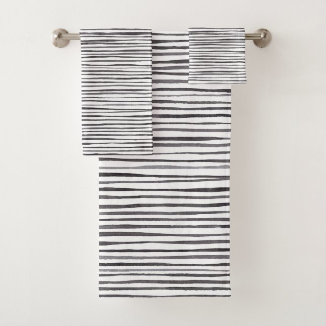 Conjunto De Toalhas Cor de Água Desenhada Irregular em Estirpa Moderna (Insitu)