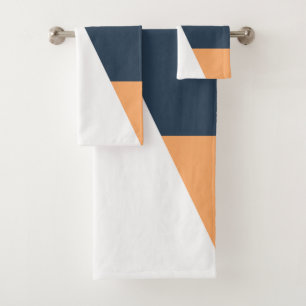Conjunto De Toalhas Cor-de-rosa azul abstrato geométrica moderna