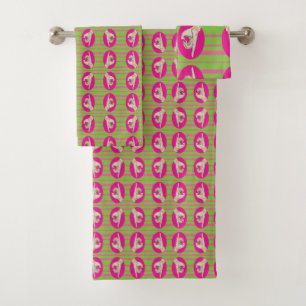 Conjunto De Toalhas Cor-de-rosa e verde perfeitos
