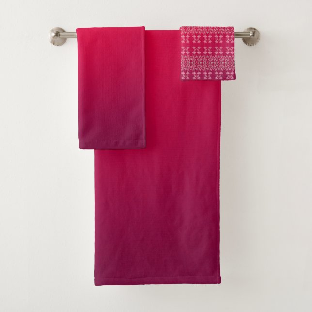 Conjunto De Toalhas Cor-de-rosa forte Elegante (Insitu)