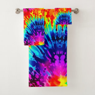 CONJUNTO DE TOALHAS COR DINÂMICA MODERNA TIE-DYE