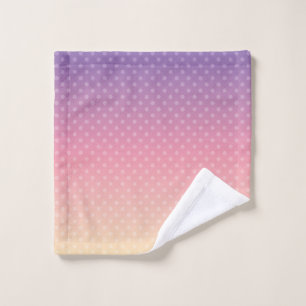 Conjunto De Toalhas Cor pastel suave gradiente violeta rosa-bolinhas