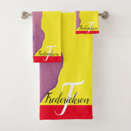 Conjunto De Toalhas Cor rosa com pincel vermelho 2021