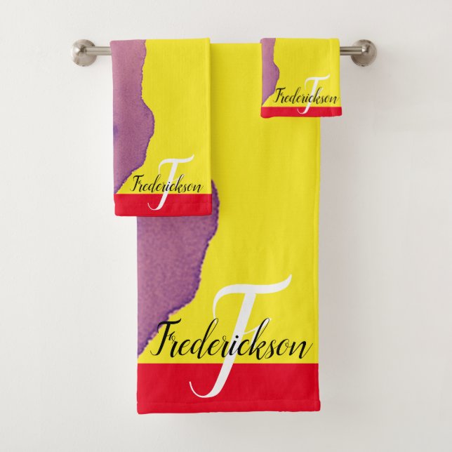 Conjunto De Toalhas Cor rosa com pincel vermelho 2021 (Insitu)