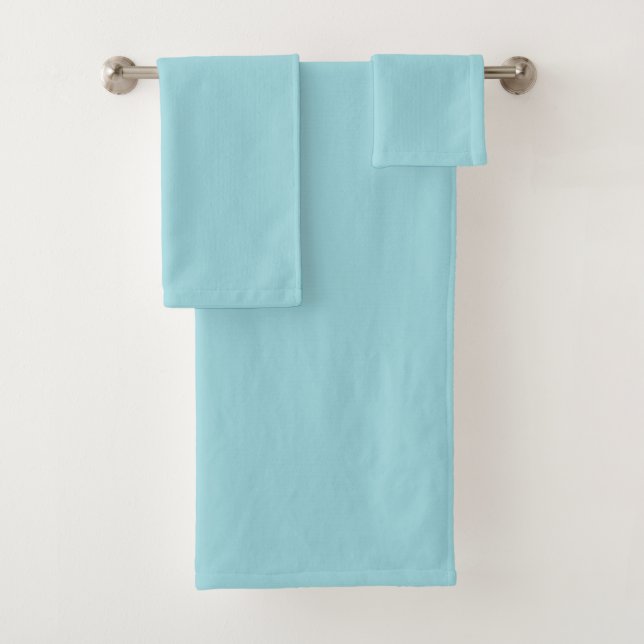 Conjunto De Toalhas Cor Sólida Azul do Céu Suave (Insitu)