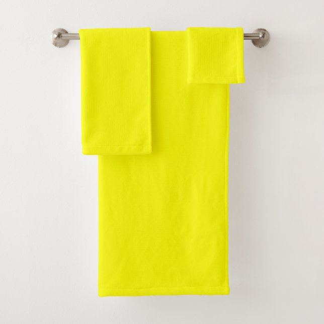 Conjunto De Toalhas Cor Sólida Neon Amarelo (Insitu)