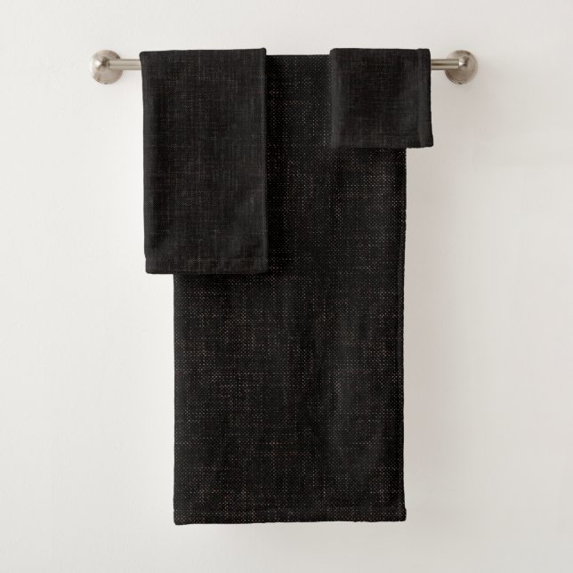 Conjunto De Toalhas Cor sólida texturizada preta (Insitu)