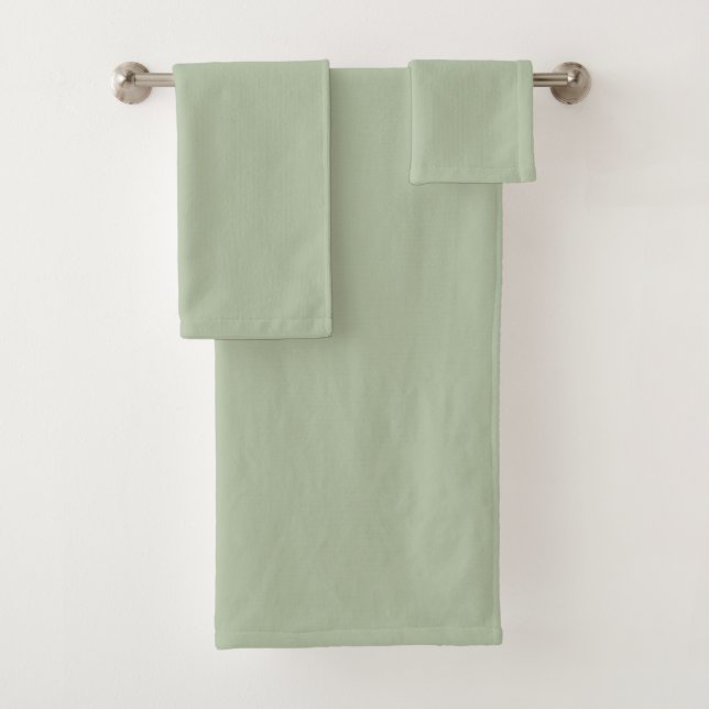 Conjunto De Toalhas Cor Sólida Verde do Sage Claro (Insitu)
