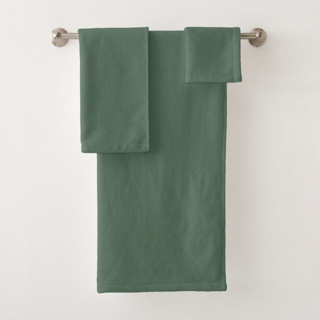Conjunto De Toalhas Cor Sólida Verde Eucalyptus Dusty (Insitu)