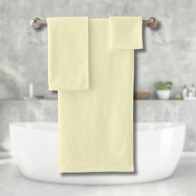 Conjunto De Toalhas Cor Sólido Amarelo-Manteiga | Elegante Clássico (Criador carregado)