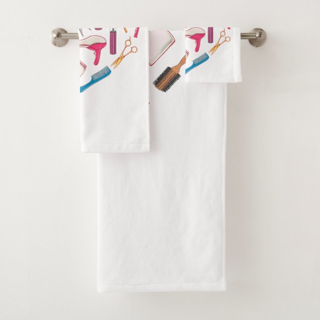 Conjunto De Toalhas Coração da Ferramenta Hairdresser Hairstylist (Insitu)