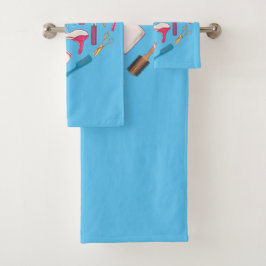 Conjunto De Toalhas Coração da Ferramenta Hairdresser Hairstylist