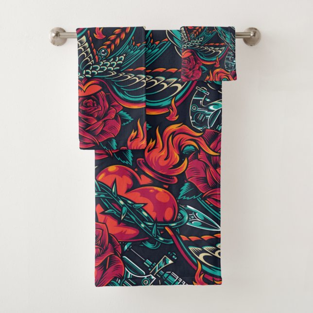 Conjunto De Toalhas coração e pássaro (Insitu)