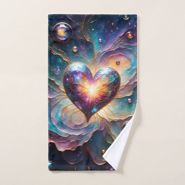 Conjunto De Toalhas Coração Galáctico do Universo (Toalha de mão)