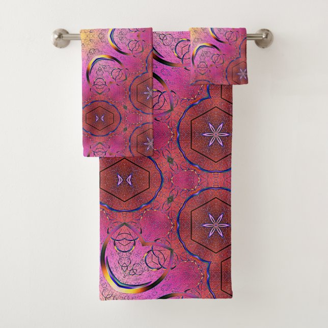 Conjunto De Toalhas Coração Radiante Caleidoscópio (Insitu)