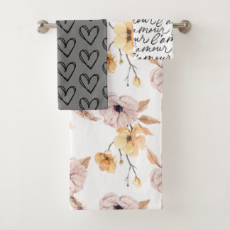 Conjunto De Toalhas Corações Manipulados, Dizendo e Citações, Padrão d